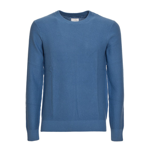 GANT RUGGER Men's Blue Ocean Solid Textured Crew 84232 Size M $145 NWT