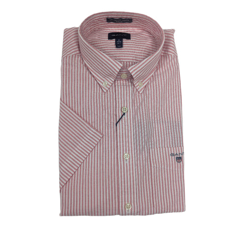 GANT Men's Watermelon Oxford Banker Short Sleeve Banker Shirt Size M NWT