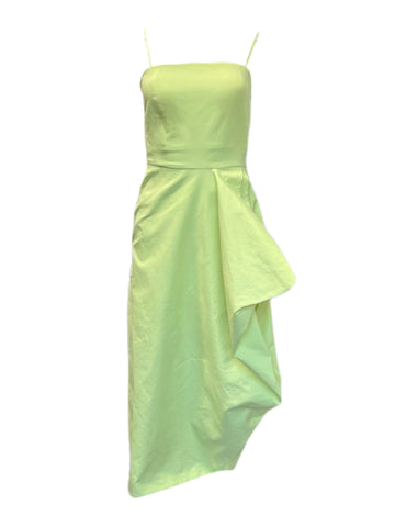 Max Mara Women's Green Gisella Cotton Ruffle Side Dress Size 2 NWT