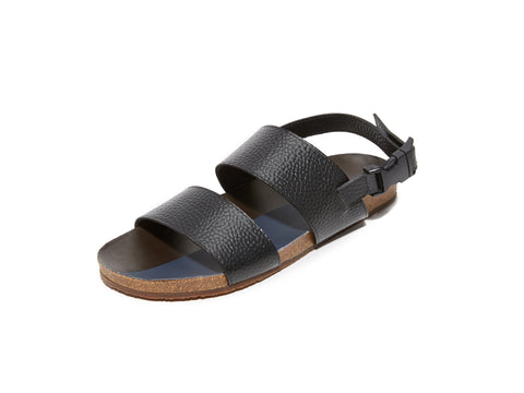 GEORGE BROWN BILT Men's Black/Blue Leather Hamilton Sandals $225 NEW