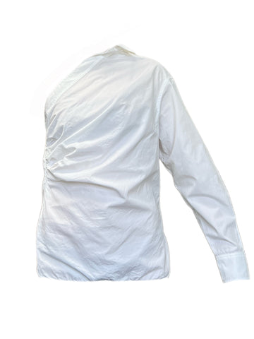 Max Mara Women's Optical White Jack Zipper Closure Shirt Size 2 NWT