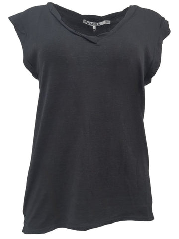 PAM & GELA Women's Black Kate I'M Not Sorry Tee #G835 Petite X-Small NWT