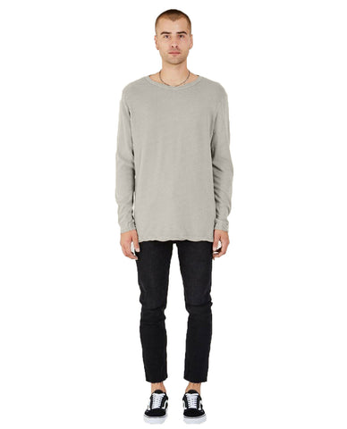 Ksubi Men's Faded Grey Loose Morals Cotton Silk Crew $170 NWT