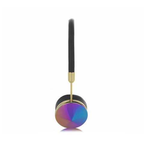 Frends Layla Black Leather On-Ear Headphones - Gold/Oil Slick