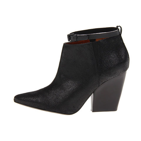 REBECCA MINKOFF Women's La Roux Black Suede Ankle Strap Booties $375 NIB