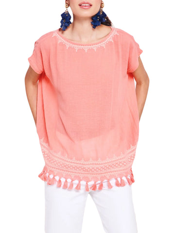 ROBERTA ROLLER RABBIT Women's Pink Lalla Tunic $128 NEW