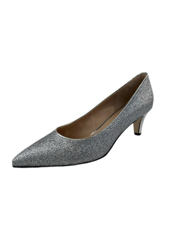 Marina Rinaldi Women's Argento Levriero Glitter Leather Pumps NWB