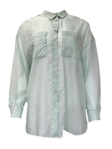 Marella By Max Mara Women's Pastel Green Liseur Button Down Shirt Size 0 NWT