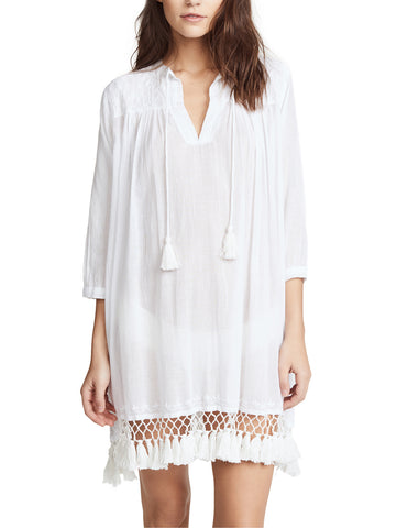 ROBERTA ROLLER RABBIT Women's White Lucknow Serafina Tunic $148 NEW