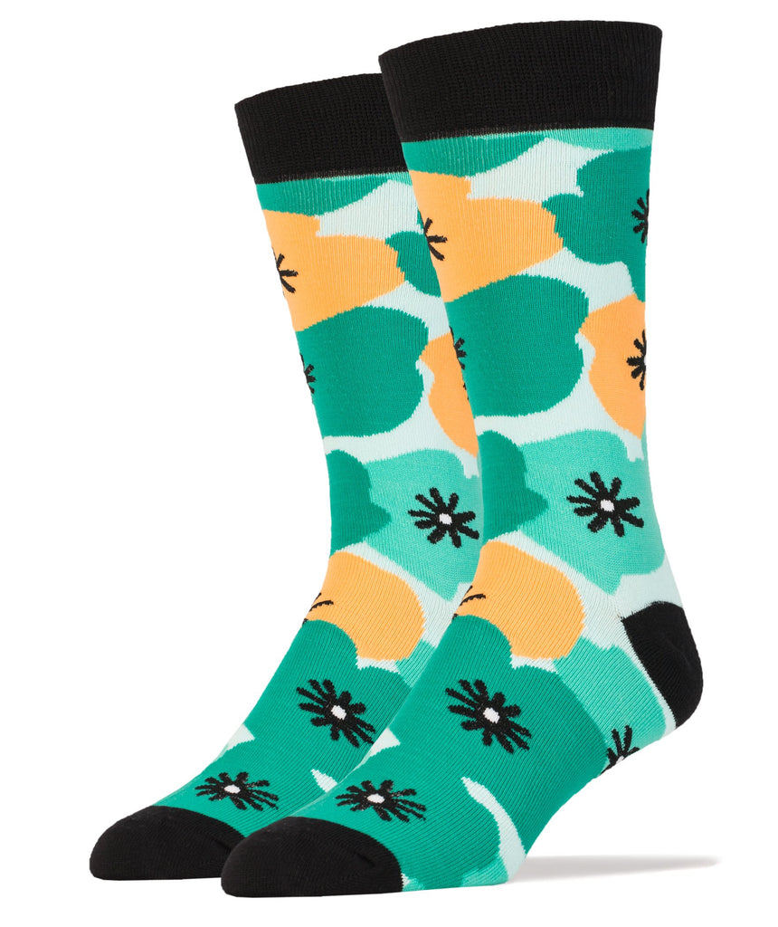 OOOH YEAH! Men's Novelty Crew Socks, Flower Power