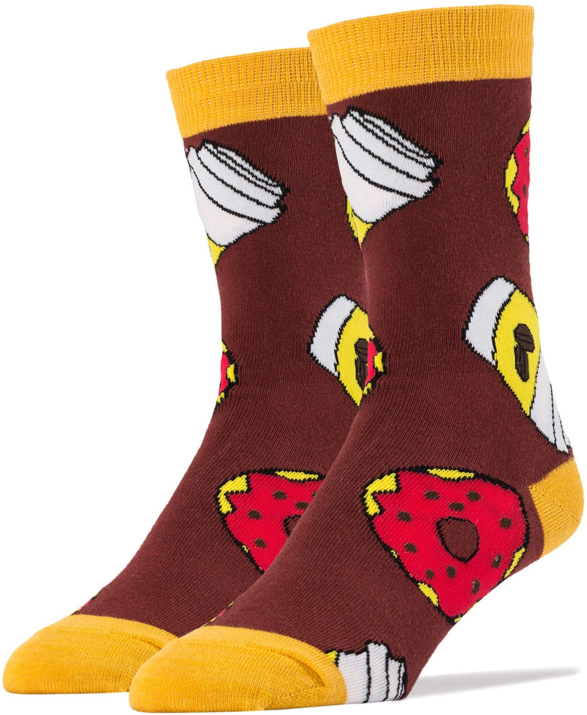 OOOH YEAH! Men's Novelty Crew Socks, MD6516C - Morning Fix