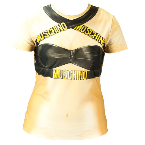 Moschino Couture Printed Top IT 46 Nude Multi