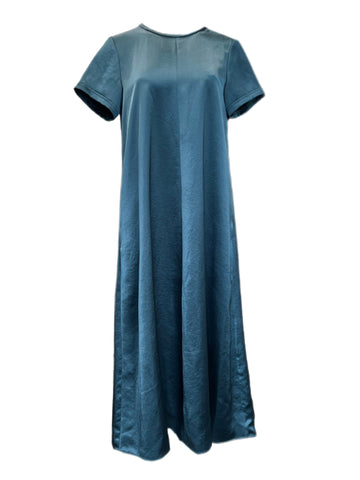 Max Mara Women's Blue Maga Satin Shift Dress NWT