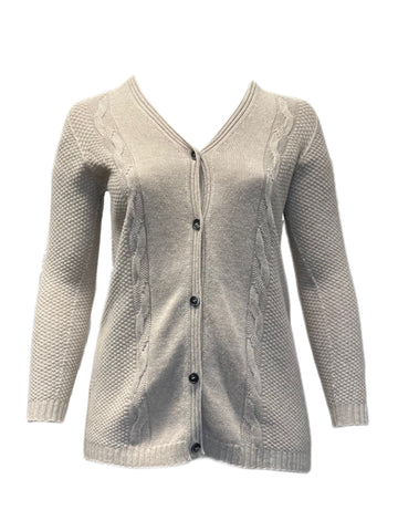 Marina Rinaldi Women's Beige Magda Knitted Cardigan NWT