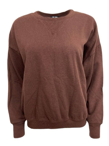 BLK DNM Women's Mahogany Melange Cotton Sweatshirt 6 Size S NWT