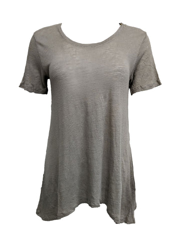 Majestic Filatures Taupe Linen Short Sleeve Tee Size X-Small NWT