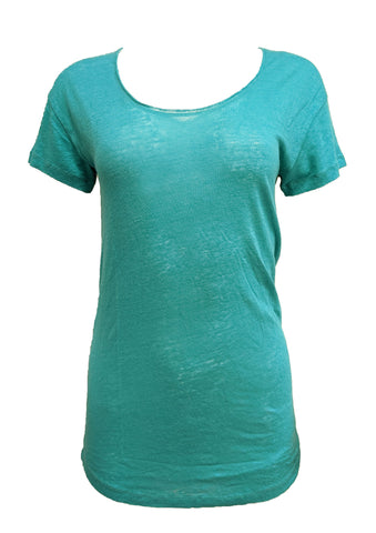 Majestic Filatures Teal Linen SS Deluxe Teeshirt Size X-Small NWT