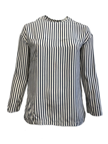 Max Mara Women's Ivory Manisa Striped Silk Blouse NWT