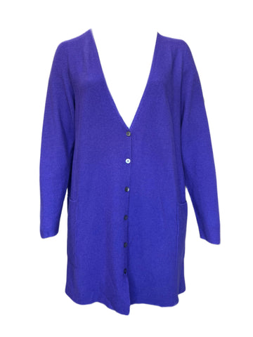 Marina Rinaldi Women's Blue Maiori Virgin Wool Cardigan NWT