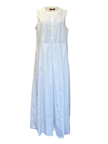 Max Mara Women's White Medina Cotton Maxi Dress Size 12 NWT