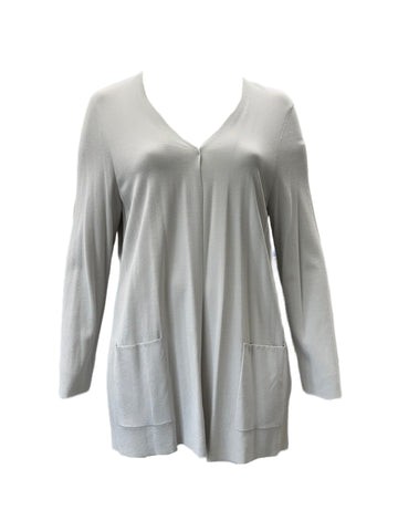 Marina Rinaldi Women's Grey Mito Open Front Cardigan NWT