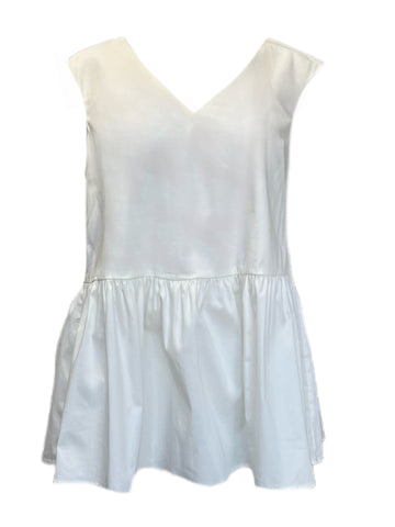 Max Mara Women's White Nebbie Sleeveless Blouse Size 8 NWT