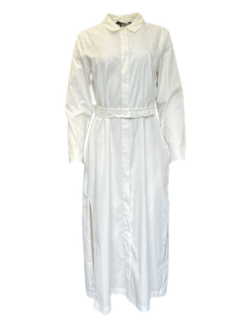 Max Mara Women's Optical White Neottia Cotton A Line Dress Size 8 NWT