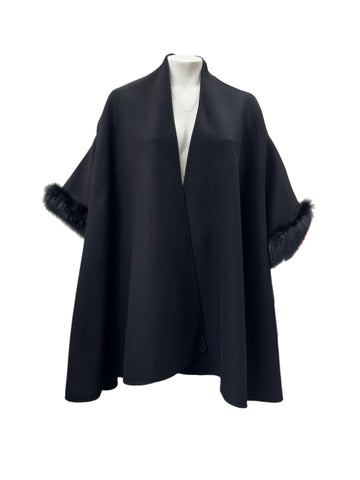 Marina Rinaldi Women's Black Nobel Open Front Coat NWT