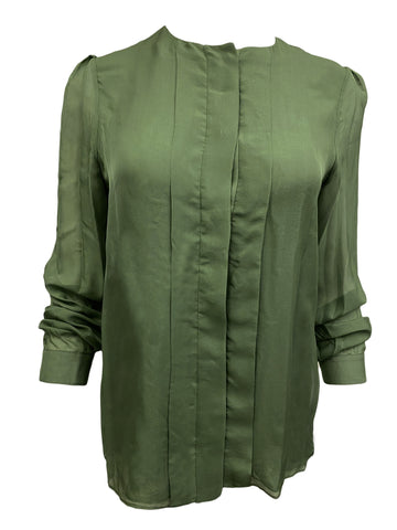 Hanley Mellon Women's Collarless Military Blouse