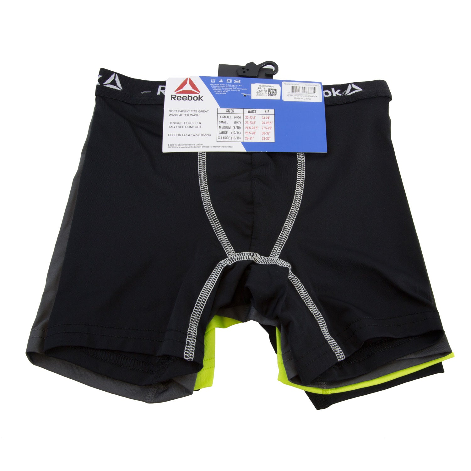 Reebok Boys Underwear Performance Boxer Briefs, Large, 5-Pack