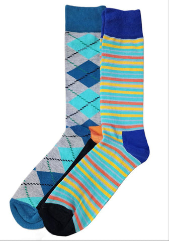 HAPPY SOCKS Men's Multicoloured Cotton Soft Socks 2-Pack Size 8-12 NWT