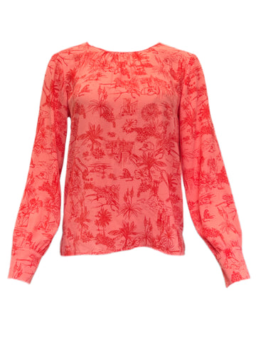 Marella By Max Mara Women's Pink Pulce Printed Blouse NWT