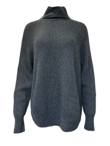 Marella By Max Mara Women's Grey Quadro Knitted Sweater Size M NWT