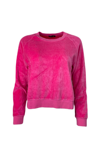 SUZIE KONDI Women's Hot Pink Velour Raglan Top #214 14 NWT