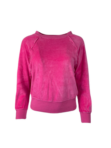 SUZIE KONDI Women's Hot Pink Velour Raglan Top #2019 XS NWT