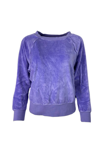 SUZIE KONDI Women's Lavander Velour Raglan Top #FW19 M NWT