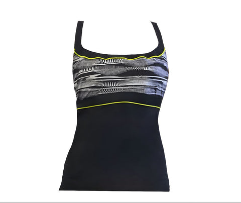 GOTTEX Women's Black Sport Racerback  Swim Top #S7055-T368 34D NWT