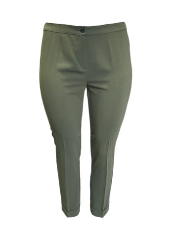 Marina Rinaldi Women's Green Rapper Straight Leg Pants NWT