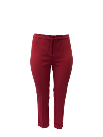 Marina Rinaldi Women's Red Reame Straight Leg Pants NWT