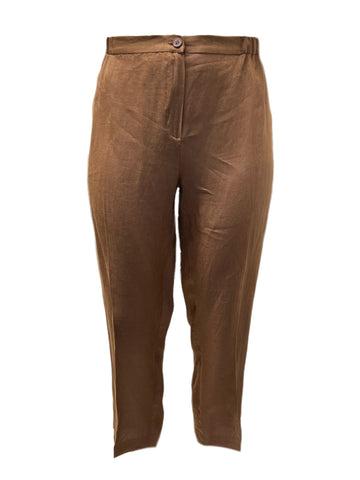 Marina Rinaldi Women's Brown Regione Len Pants NWT