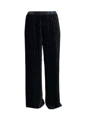 Marina Rinaldi Women's Black Ricordo Velour Wide Leg Pants