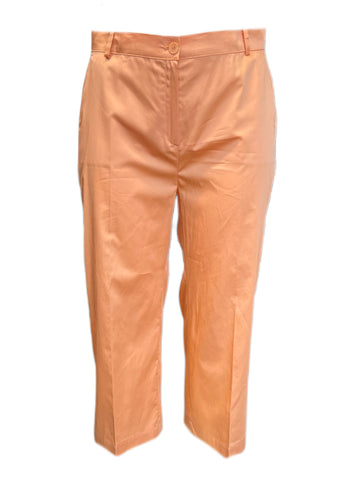 Marina Rinaldi Women's Orange Rombo Cotton Straight Pants Size 14W/23 NWT