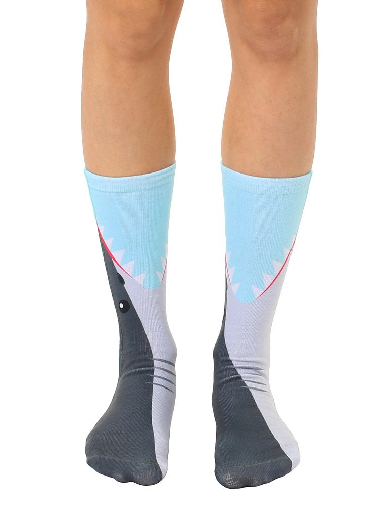 LIVING ROYAL Shark Bite Novelty Crew Socks $12 NEW