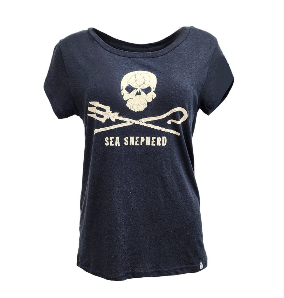 HoodLamb Women's Black Sea Shepherd Hemp T-Shirt 420 NWT