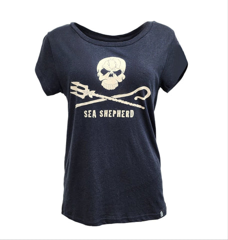 HoodLamb Women's Black Sea Shepherd Hemp T-Shirt 420 NWT