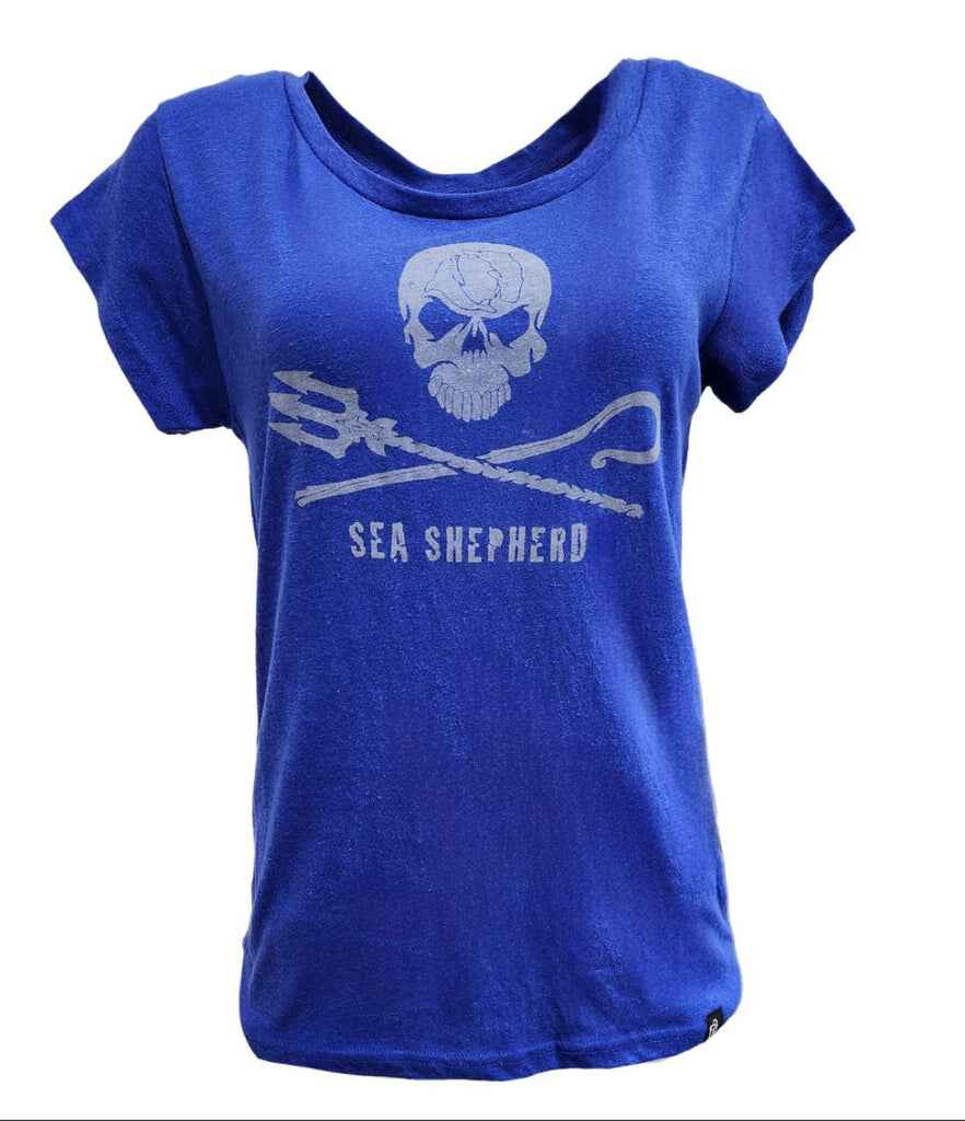 HoodLamb Women's Blue Sea Shepherd Hemp T-Shirt 420 NWT