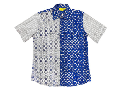 ROBERTA ROLLER RABBIT Men's Blue Shesh Cuba Shirt $85 NEW