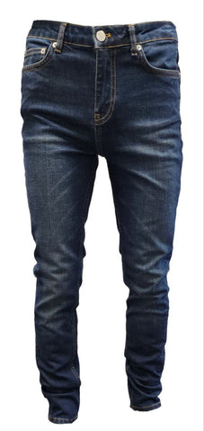 BLK DNM Men's Blue Slim Fit Straight Denim Stone Wash Cotton Jeans NWT