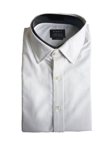 STANTT Men's White Oxford Business Casual Button Up Shirt Laight Fit NWT