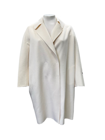 Marina Rinaldi Women's White Tabloidbis Button Closure Coat NWT